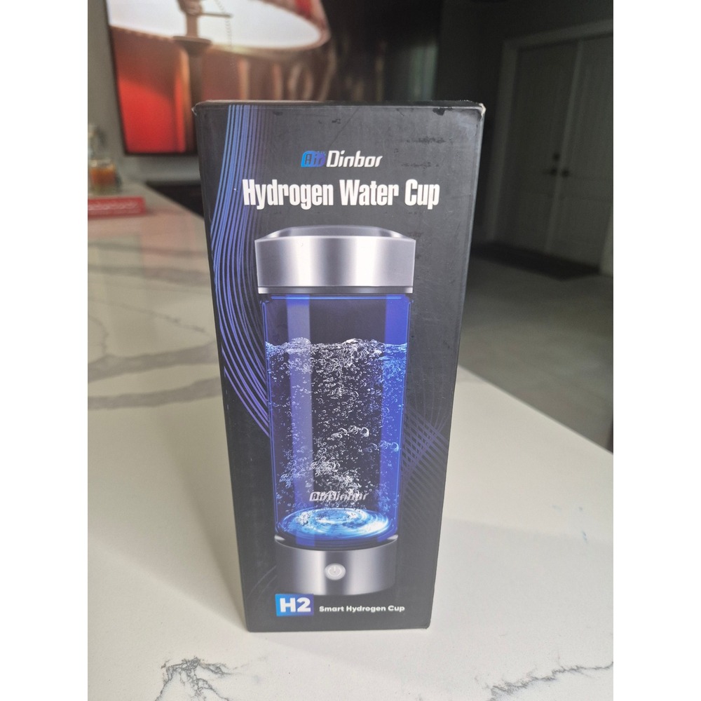 Air Dinbor Hydrogen Water Cup Smart H2 Generator Ionizer Blue Silver New